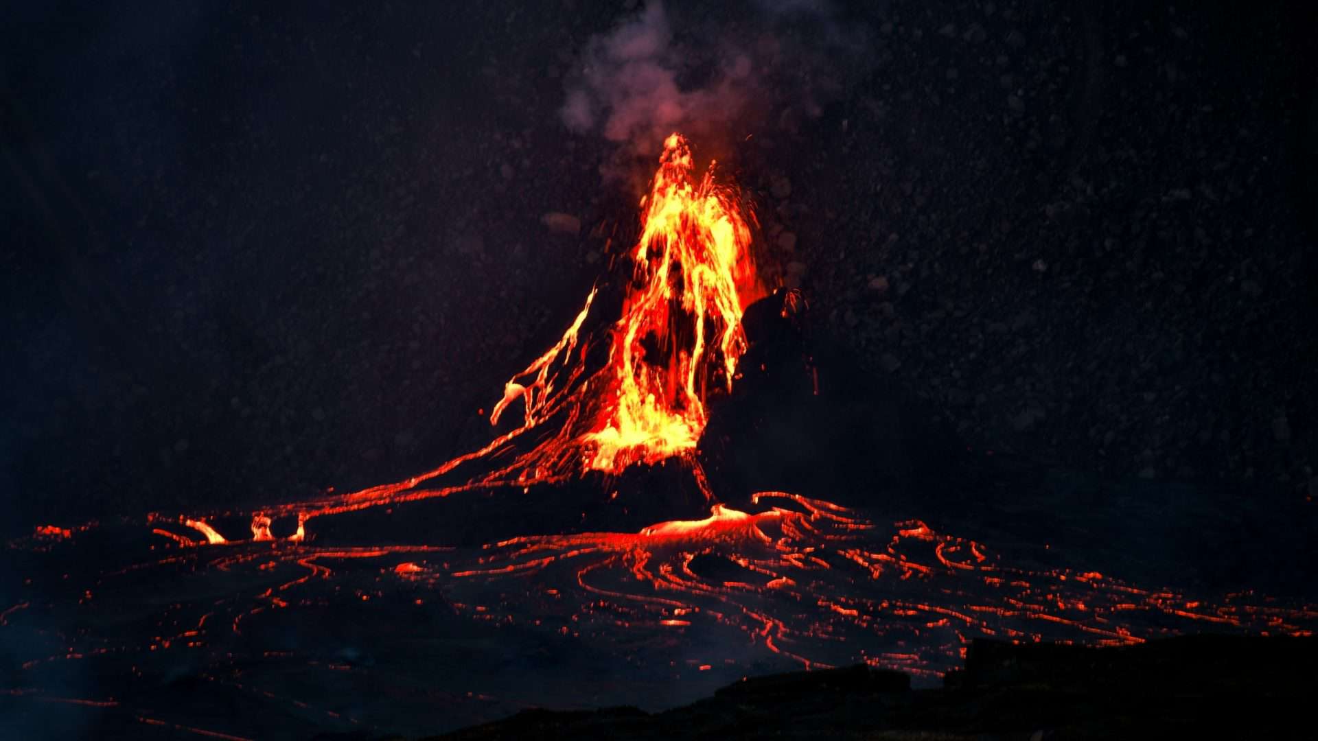 Vulcão entra em erupção e lava jorra a mais de 300 metros de altura